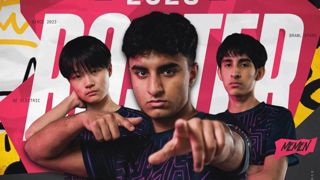 Tre Team Elektros Brawl Stars-spillere poserer sammen