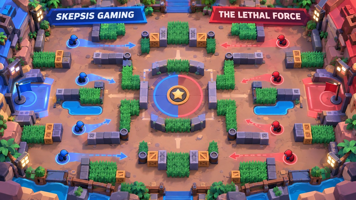 Taktisches Arena-Diagramm für Skepsis Gaming gegen The Lethal Force