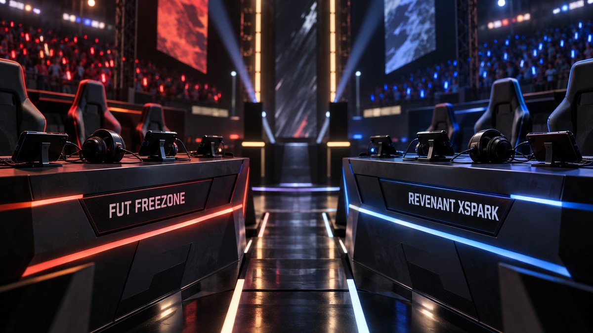 Mobile-Esports-Teamstationen für FUT FreeZone gegen Revenant XSpark