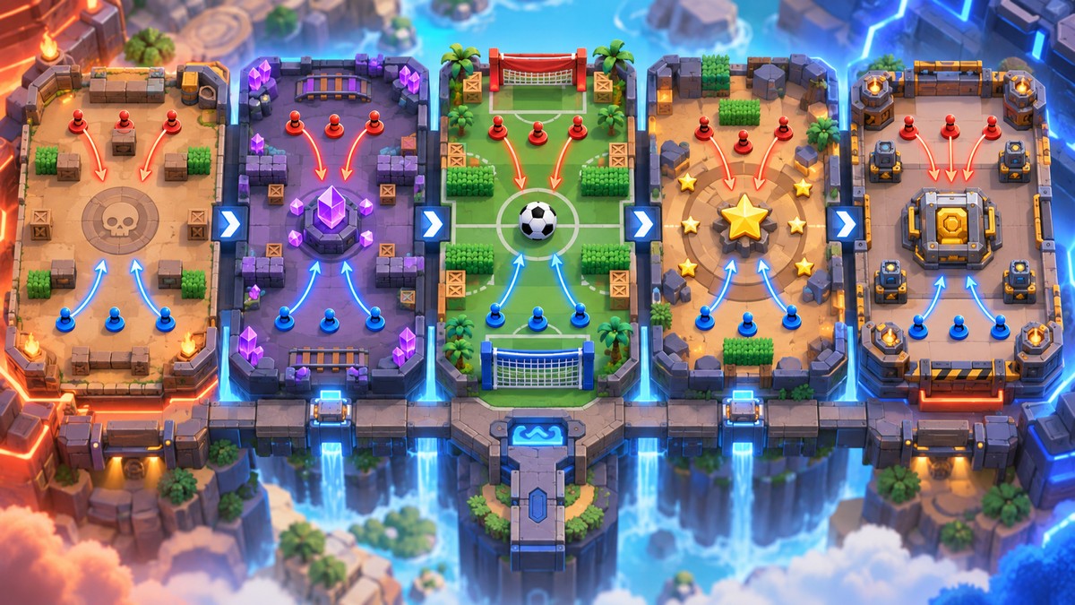 TE와 TRIBE 스크림의 다섯 가지 Brawl Stars 모드 아레나