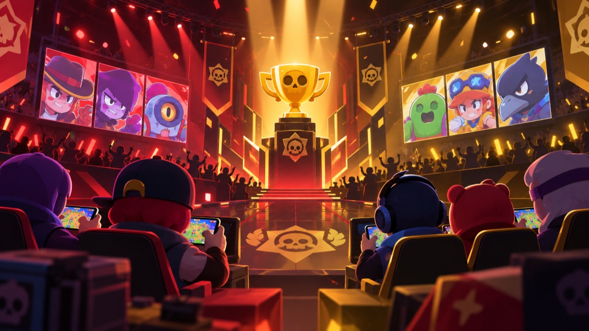 Illustration of a Brawl Stars anniversary tournament stage