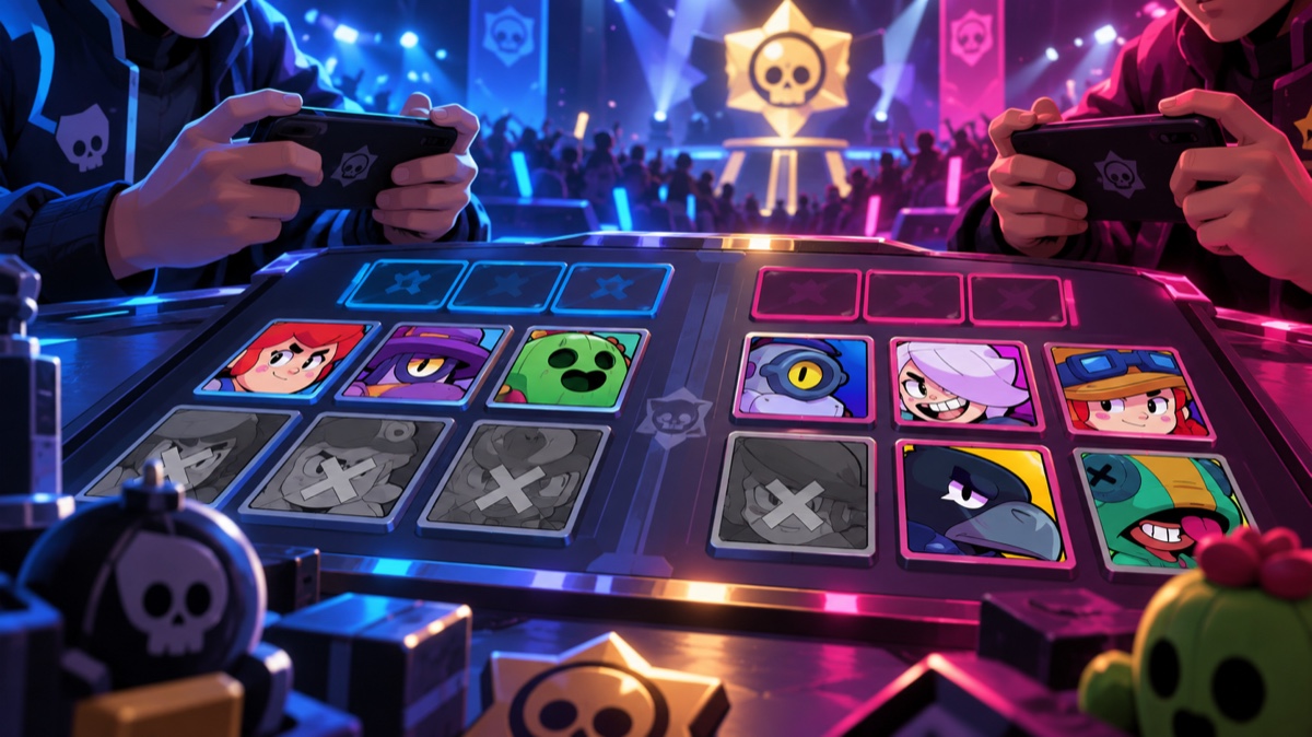 Brawl Stars Fearless Draft-koncept med tidigare valda val undanlagda