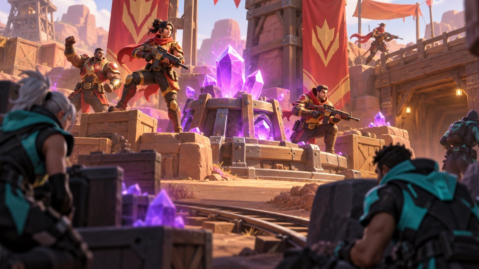 TRIBE kontrollerar Gem Grab-delen av en Brawl Stars-träningsmatch mot TE