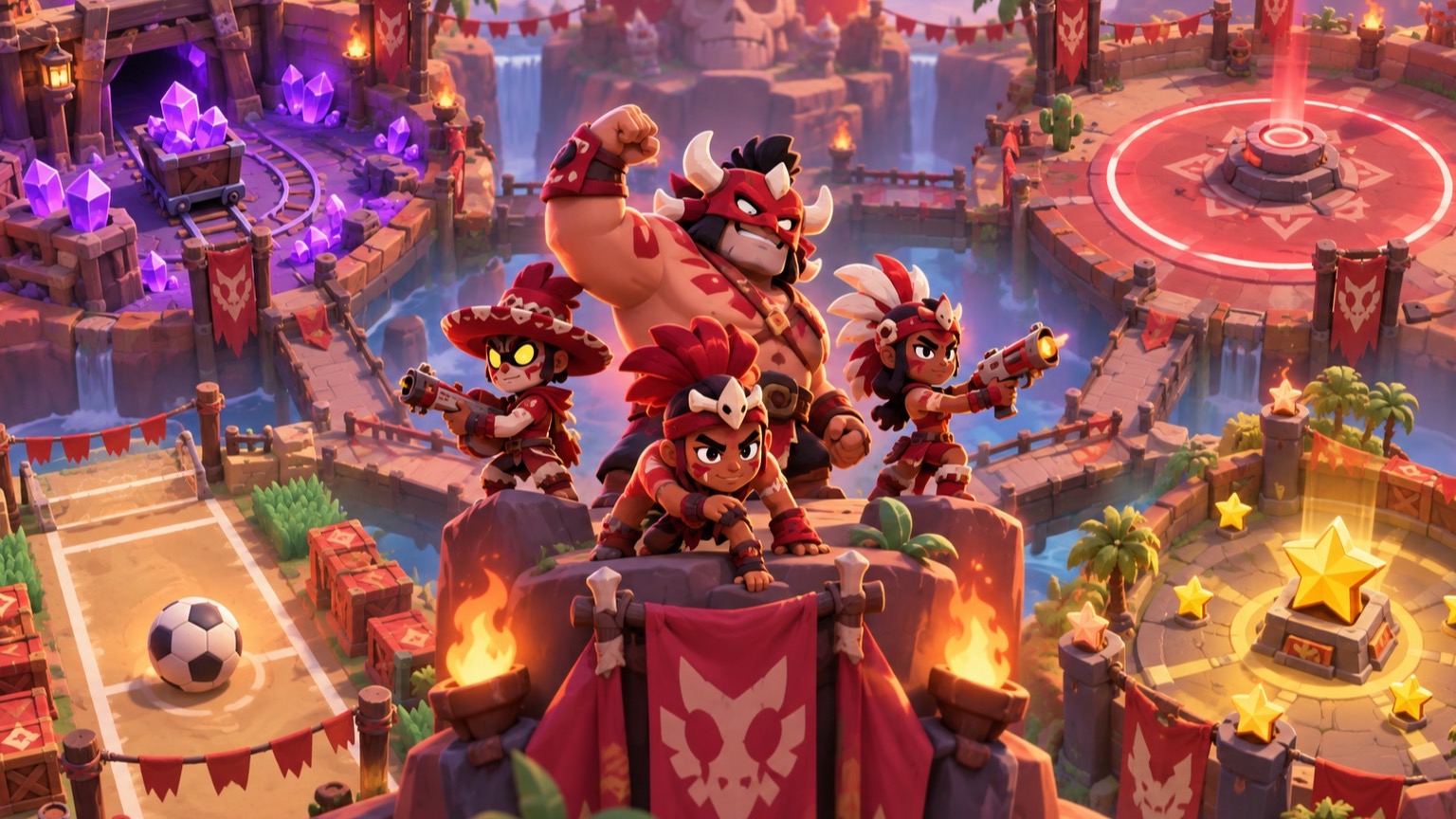 TRIBE kontrollerar Gem Grab Hot Zone Brawl Ball och Bounty-målen
