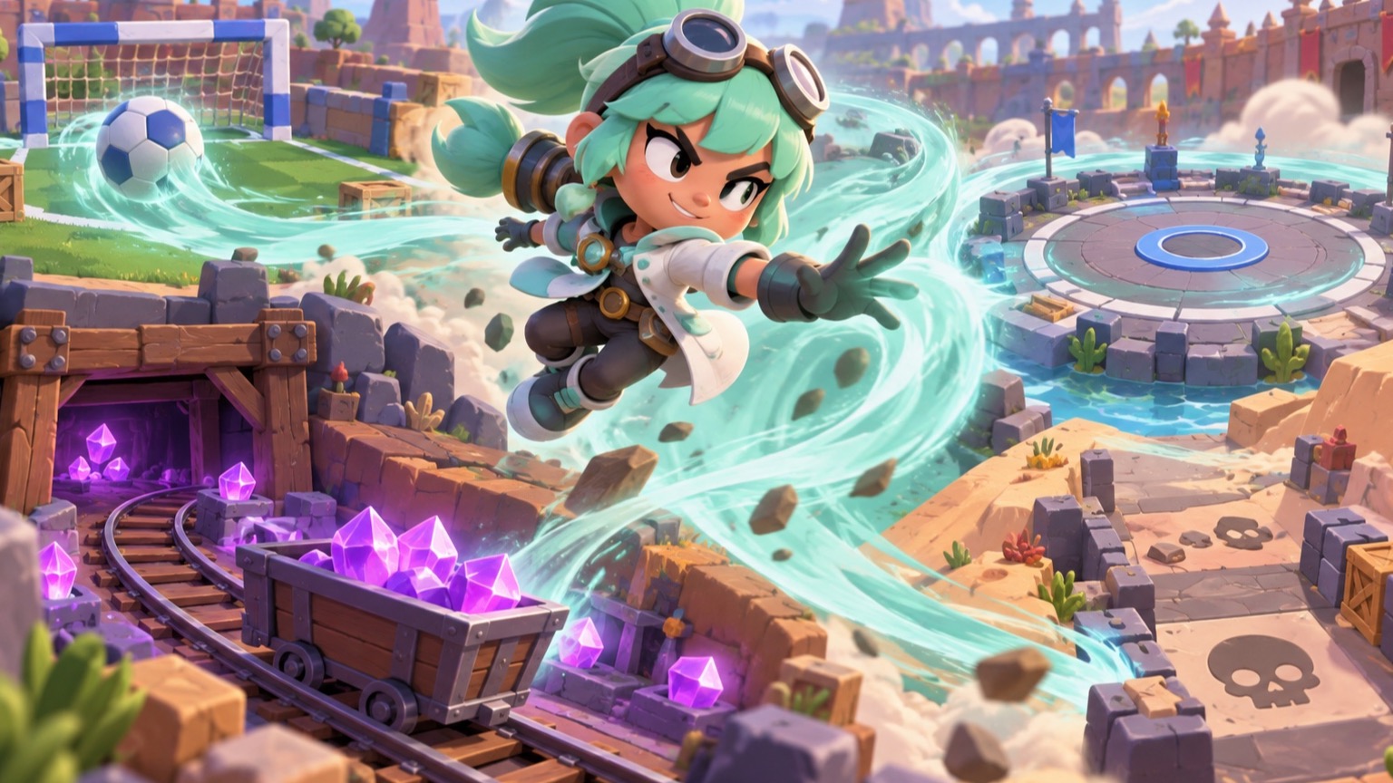 Wendy presterar inom Brawl Ball Knockout Gem Grab Hot Zone och Bounty