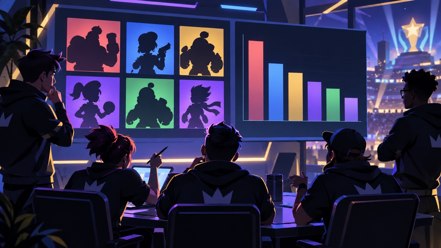 Original illustration af et Masters Ranked-draftboard, der kontrasterer hyppige spillervalg