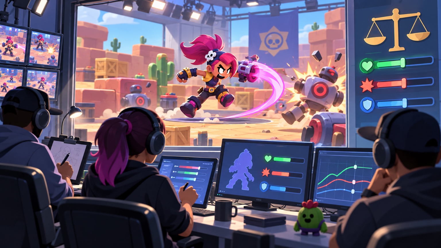 Anonyme testere, der gennemgår en ny Brawl Stars-brawler før udgivelsen