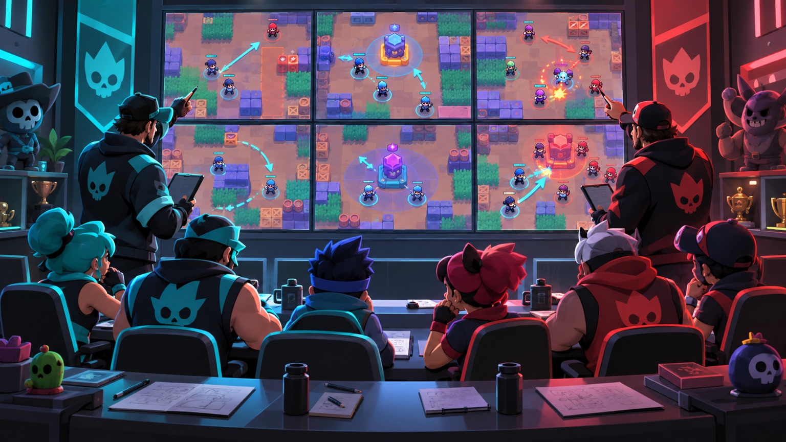 Två anonyma esportlag som granskar scrimkortet TE mot TRIBE