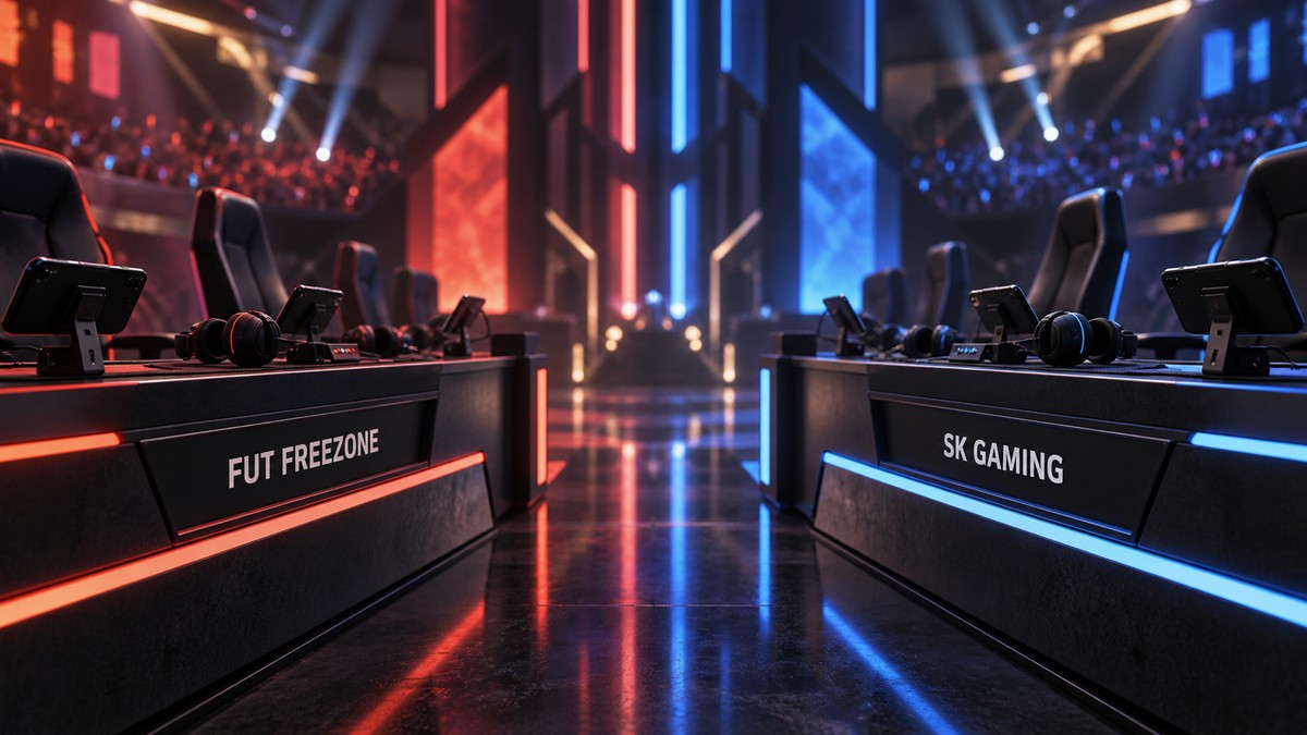 Mobile esports team stations for FUT FreeZone versus SK Gaming