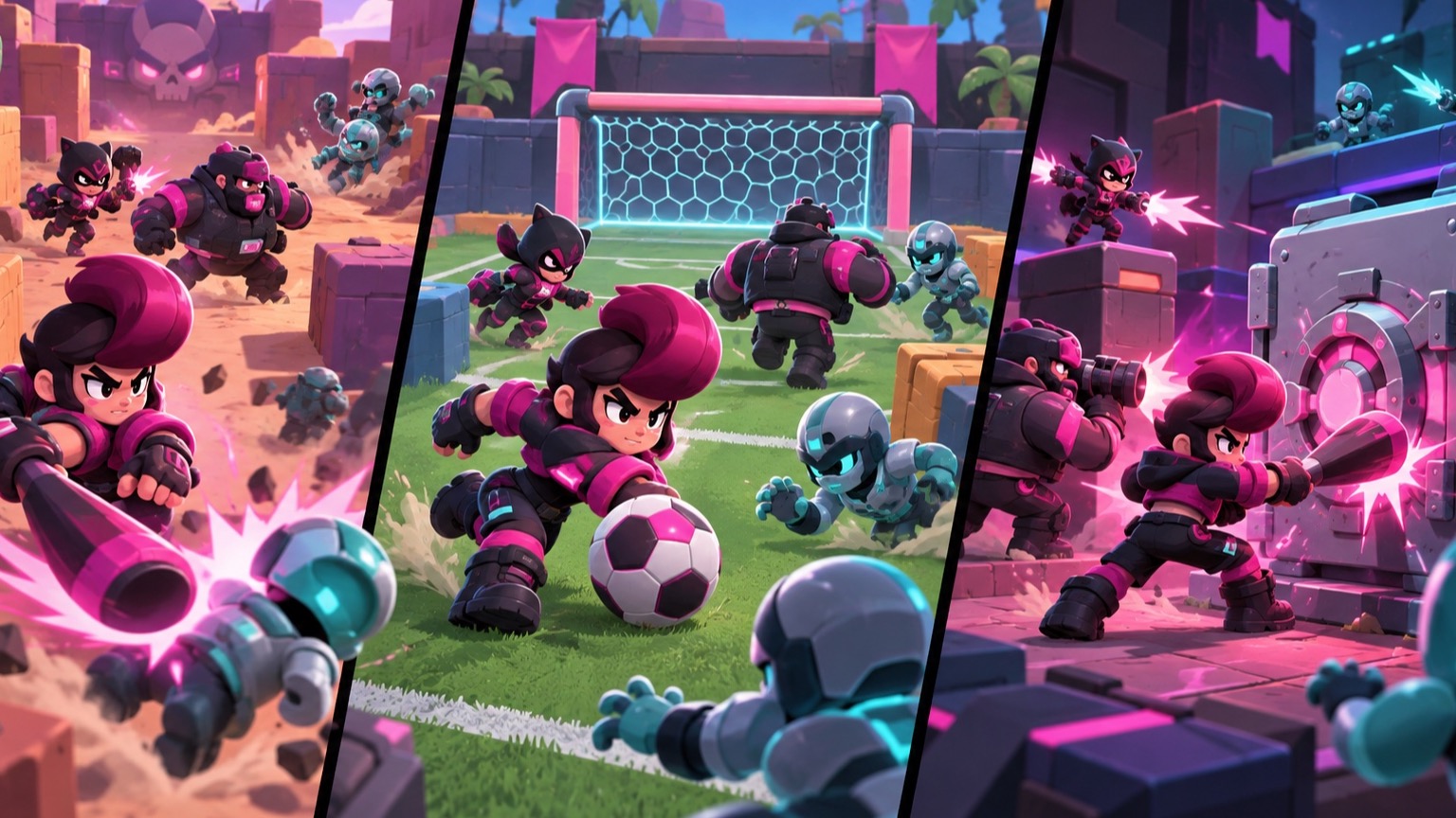 F/A Bobby controlling Knockout Brawl Ball and Heist practice objectives