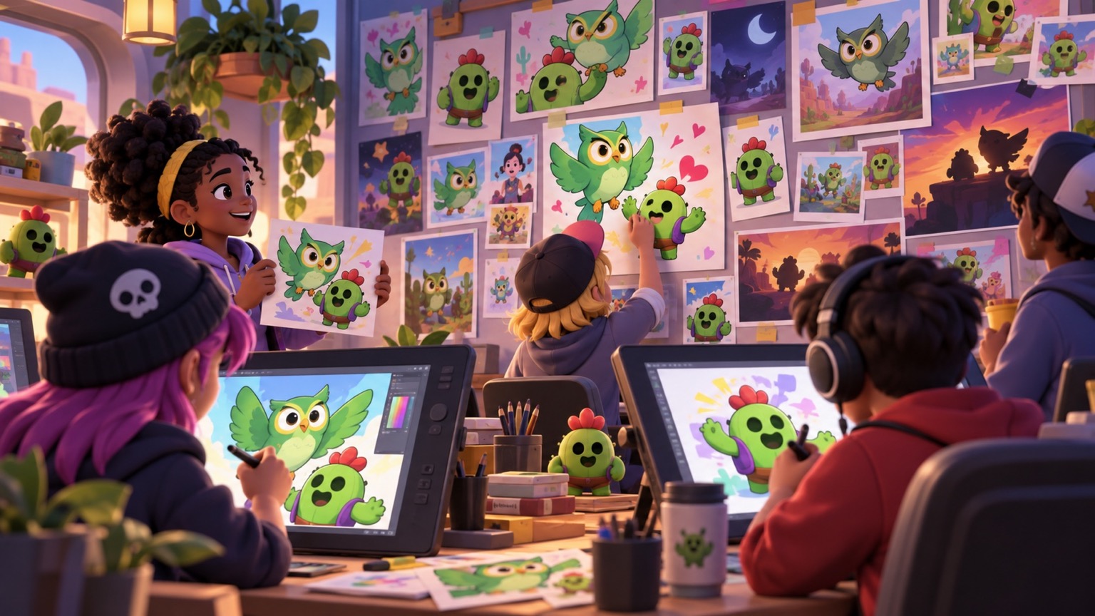 Brawl Stars players creating Duo and Spike fan art for the Day 10 goal