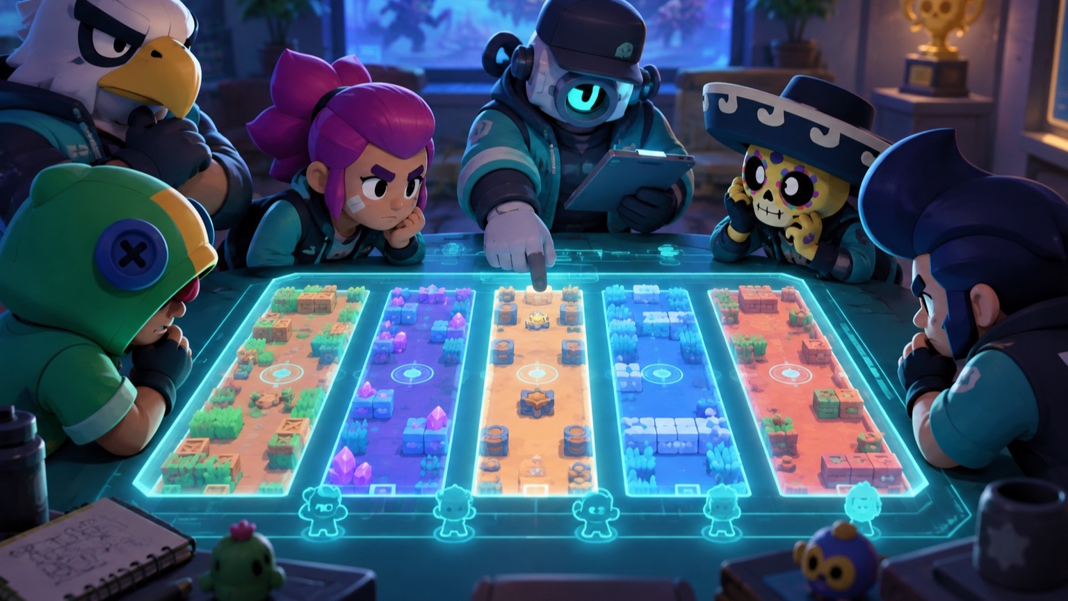 FUT AC reviewing five mode panels after a Brawl Stars scrim