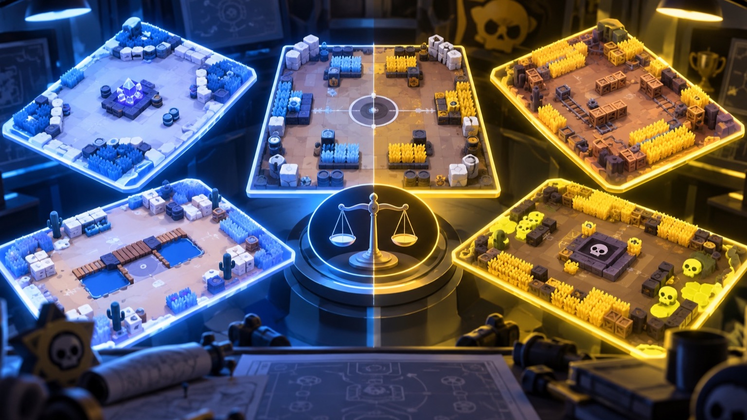 Balanced five-mode Brawl Stars scrim board for FUT Esports and NAVI