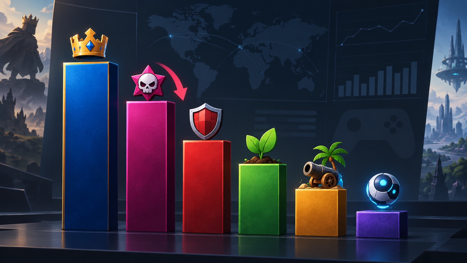 A clean editorial chart comparing reported September revenue across six Supercell games